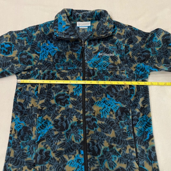 Vintage Columbia All Over Bird Print Fleece Jacket Size 14/16 Winter Fall Coat - Picture 5 of 7